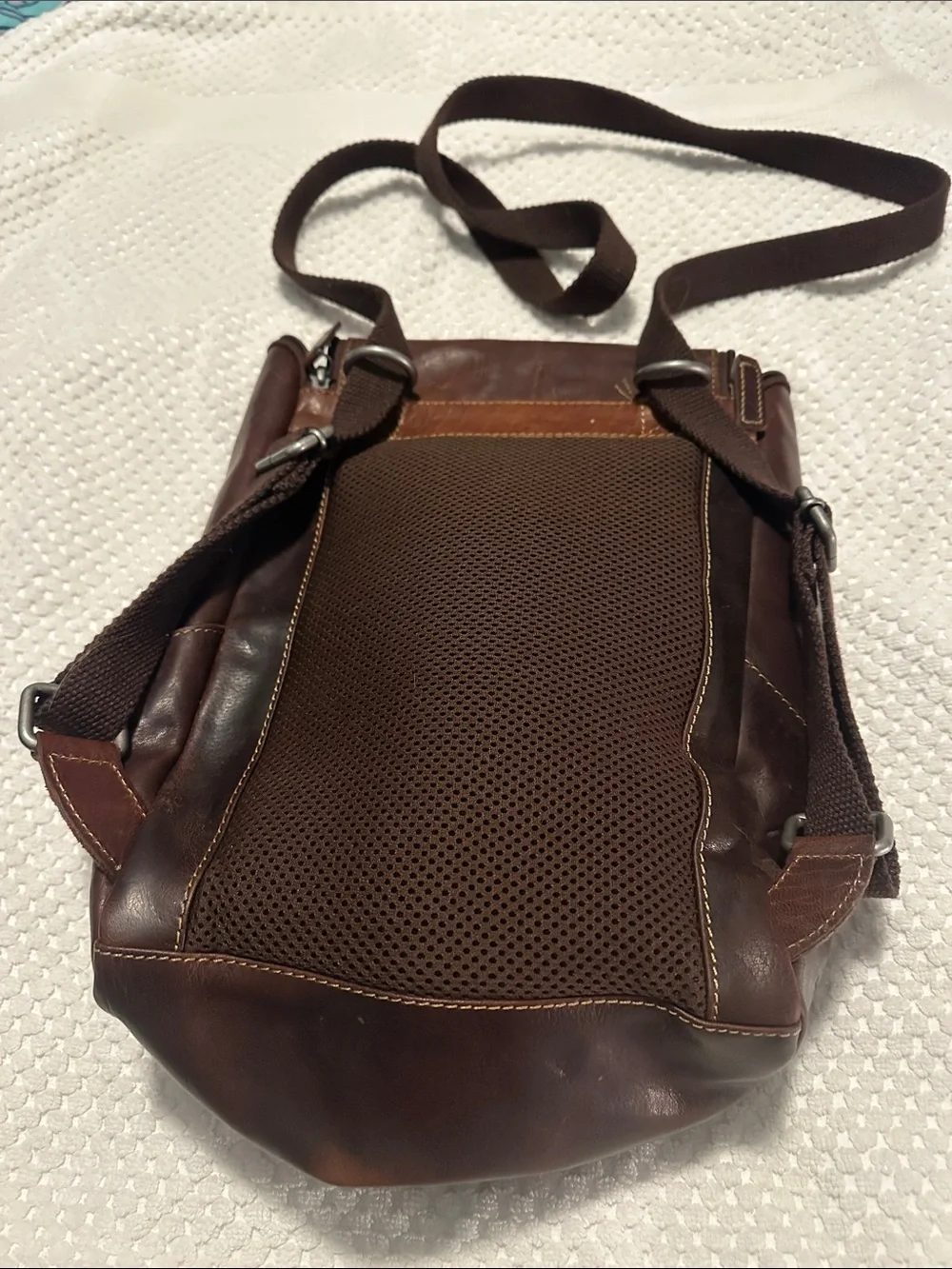 Women's Brown Leather Flap Backpack - Casual Everyday Carry